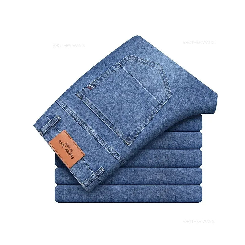Men's Elastic Straight Leg Jeans