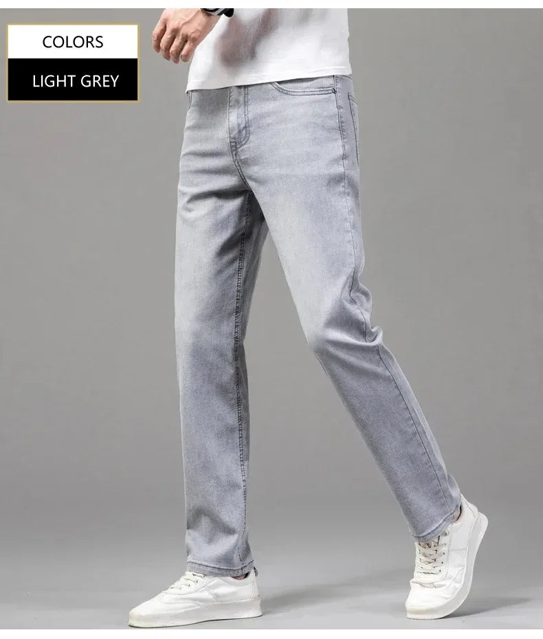 Men's Elastic Straight Leg Jeans