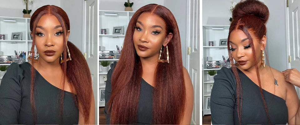 "Reddish Brown Kinky" Wig