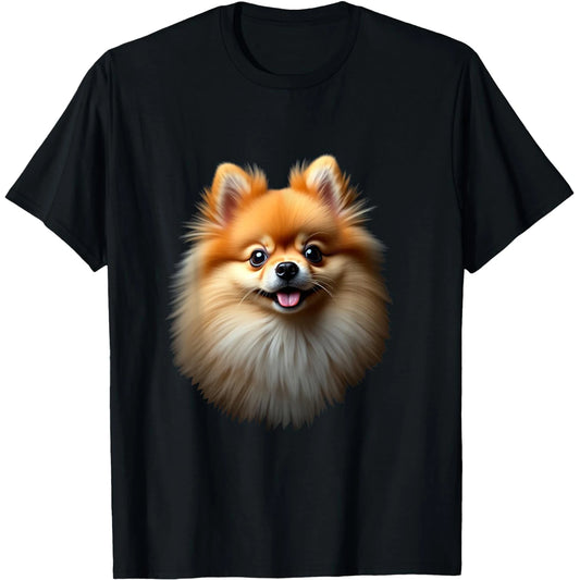 Black Pomeranian Dog Face Tee