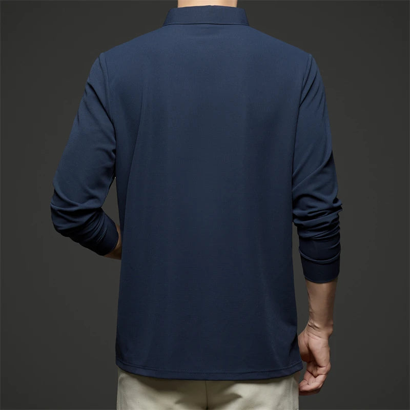 Men's Business Casual Long-Sleeved Polo