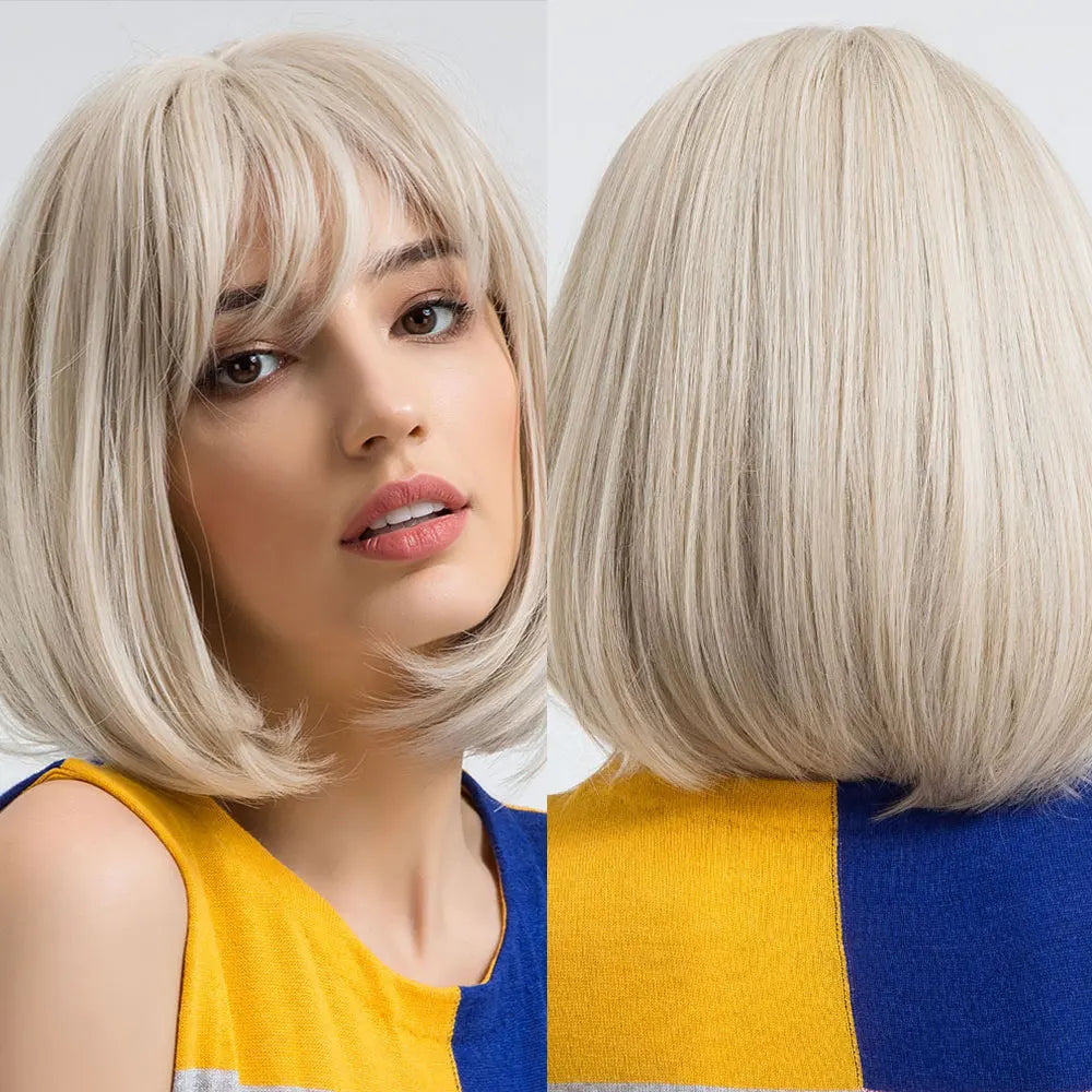 "Short Straight Natural" Bob Wig