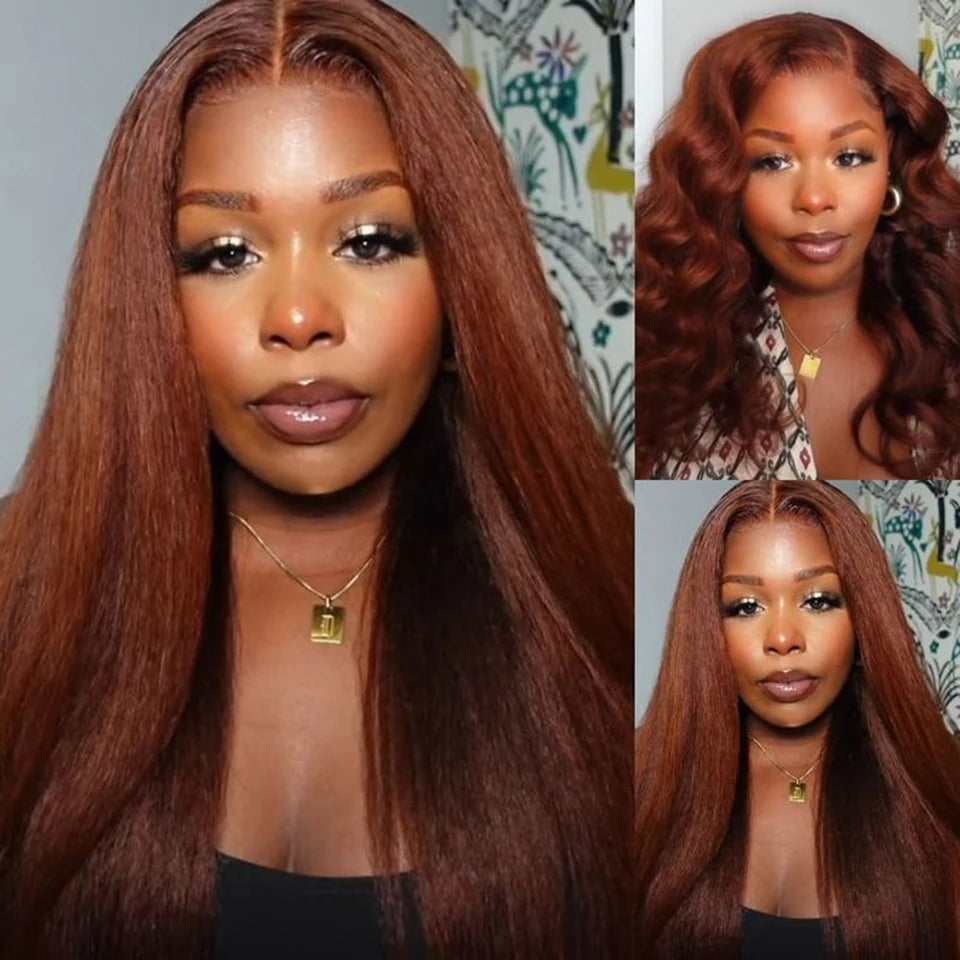 "Reddish Brown Kinky" Wig