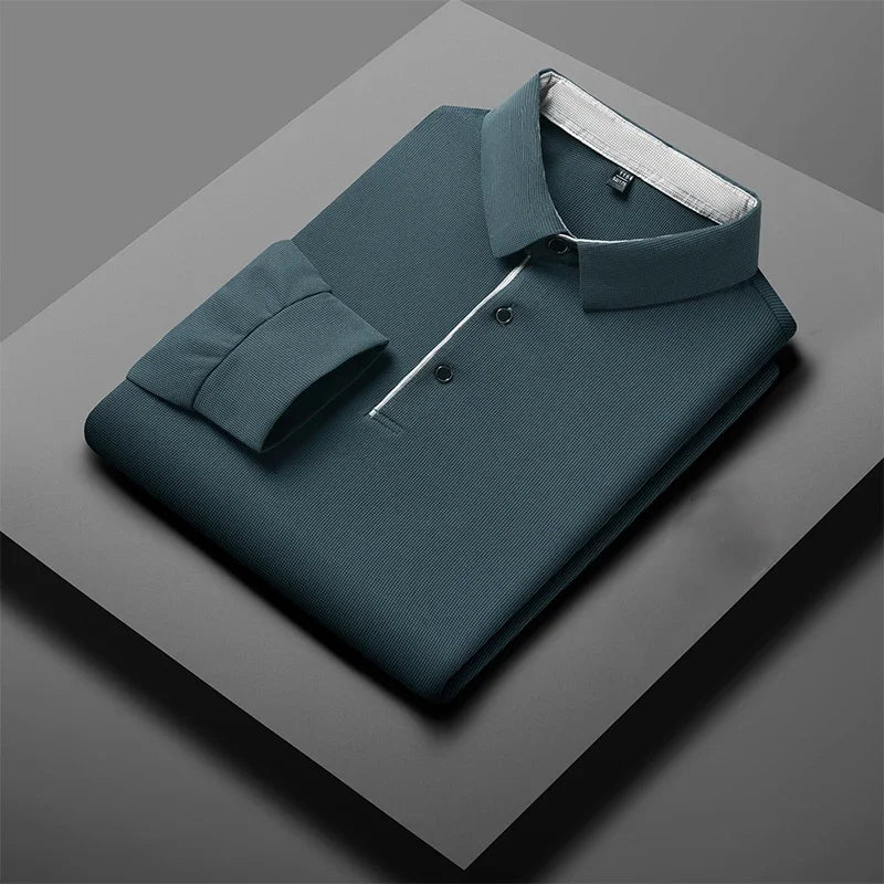 Men's Business Casual Long-Sleeved Polo