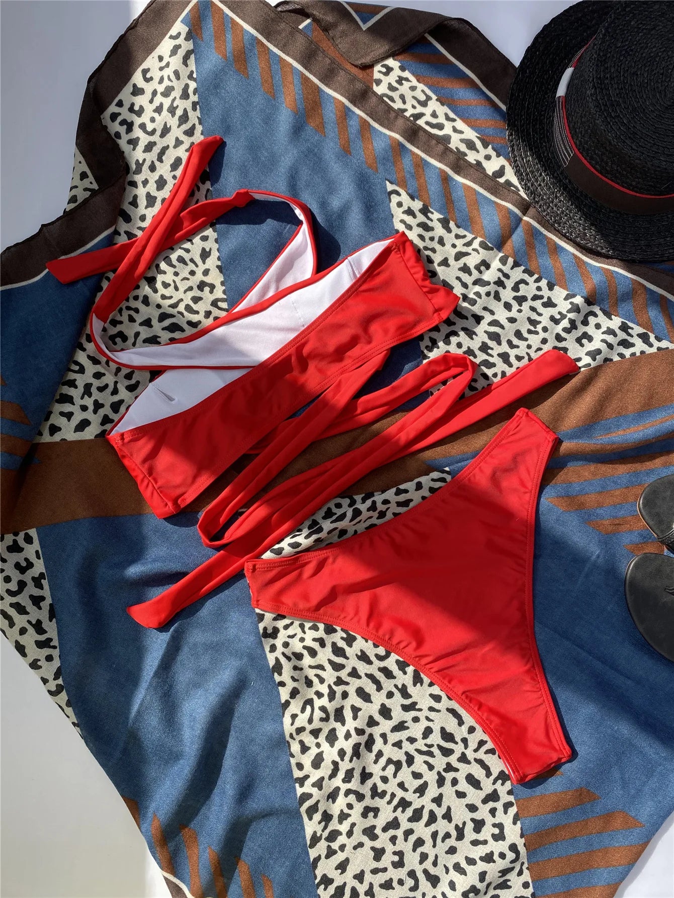 "Sexy Summer High Neck Cross" Bikini Set