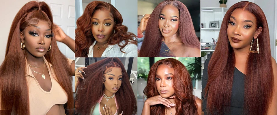 "Reddish Brown Kinky" Wig