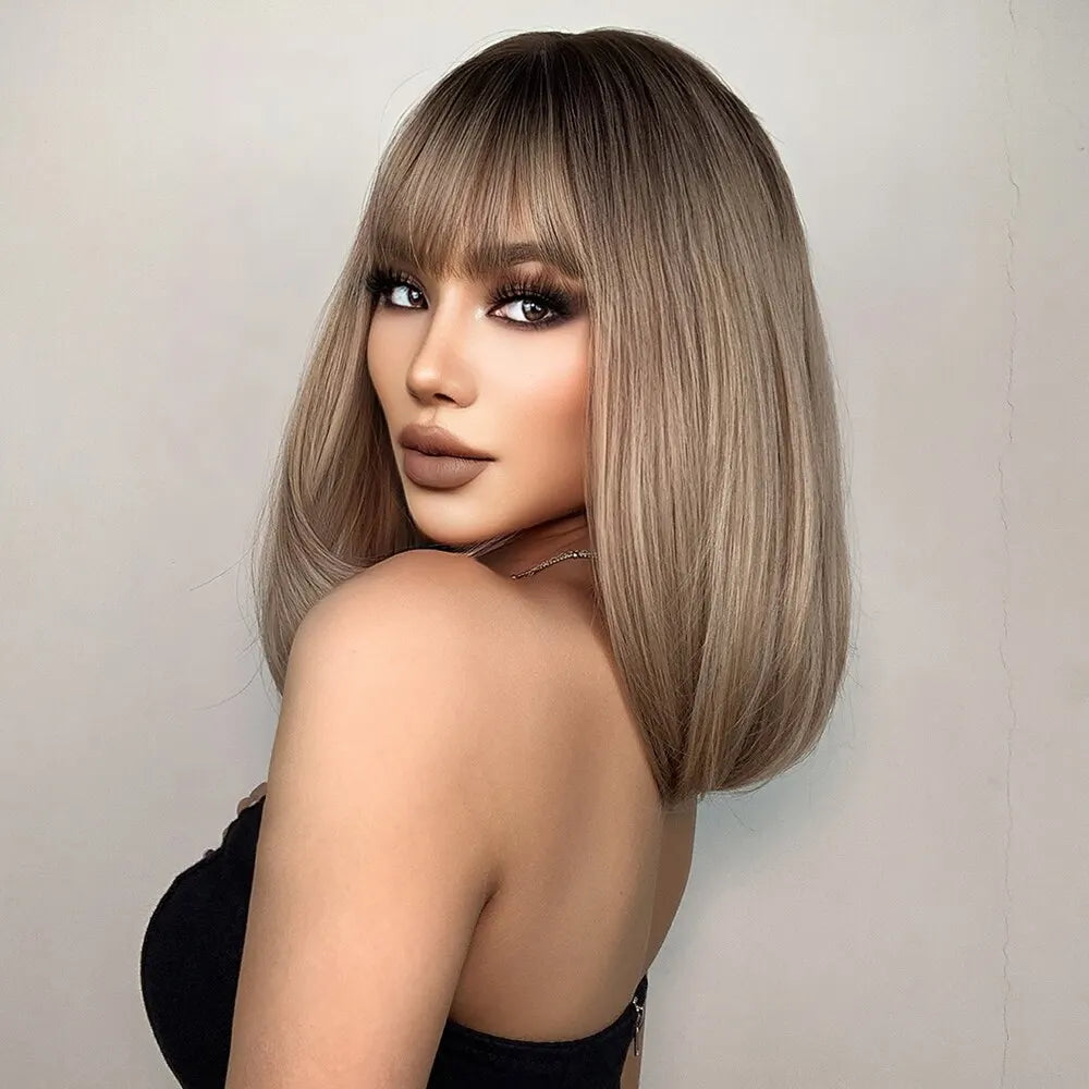 "Short Straight Natural" Bob Wig