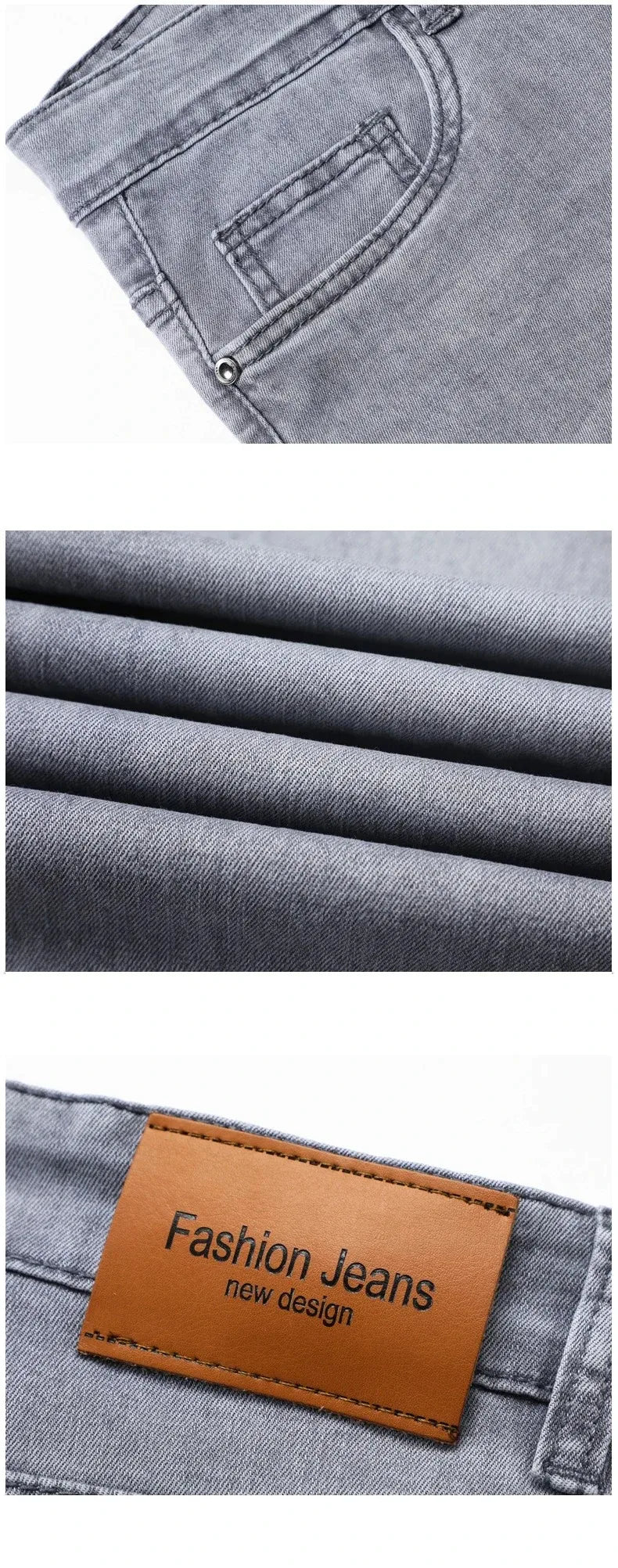 Men's Elastic Straight Leg Jeans