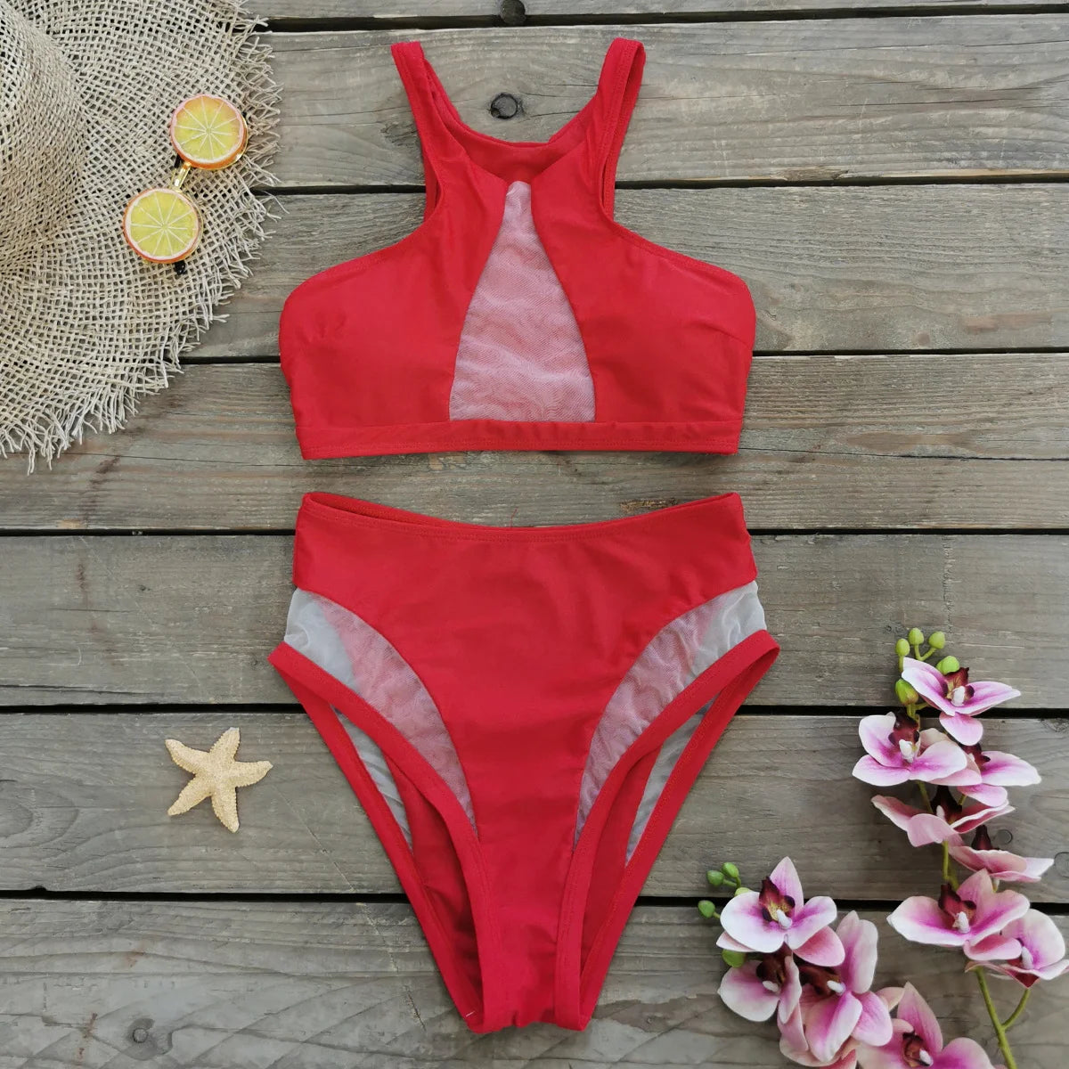 "'25 High Waist" Brazilian Bikini Set