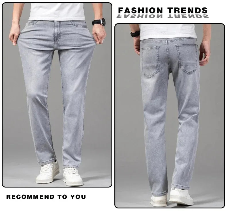 Men's Elastic Straight Leg Jeans