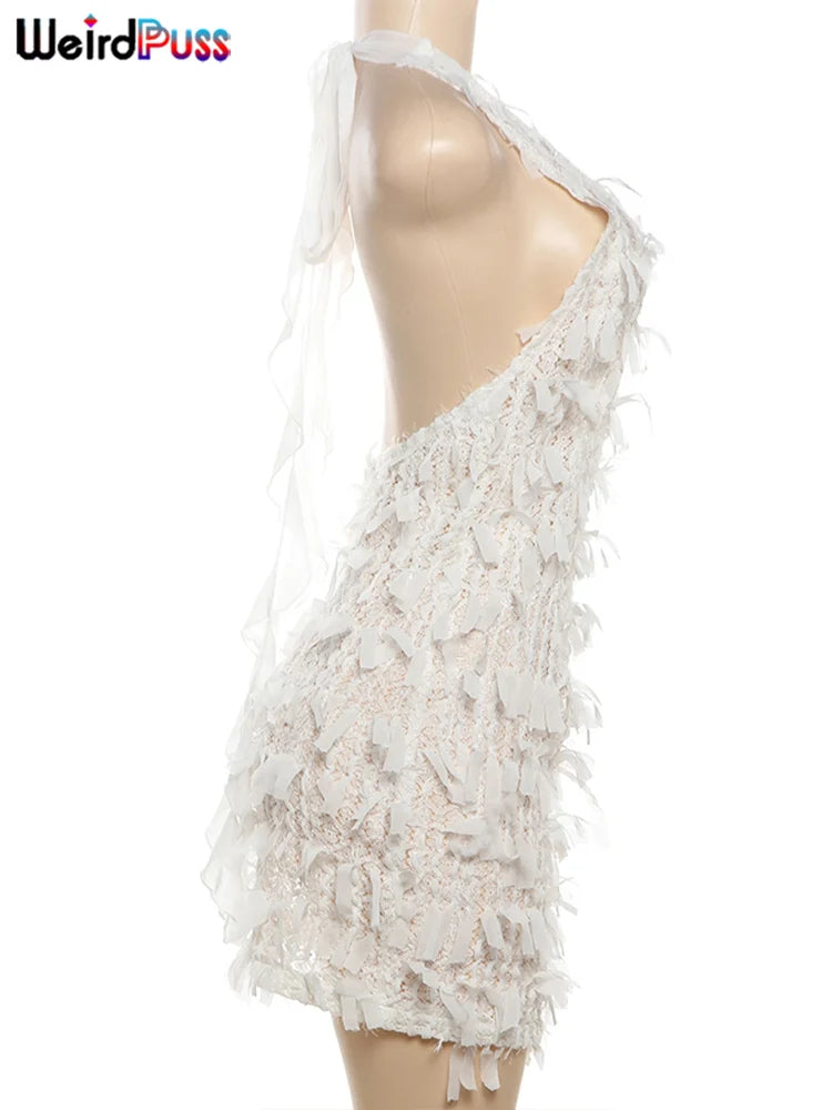 Sexy Halter Tassel Dress