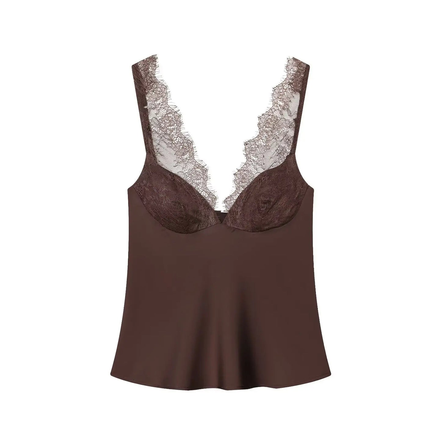 Sexy Lace Splice Sling Sleeveless Top