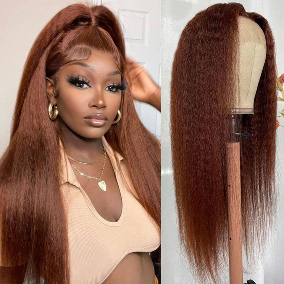 "Reddish Brown Kinky" Wig