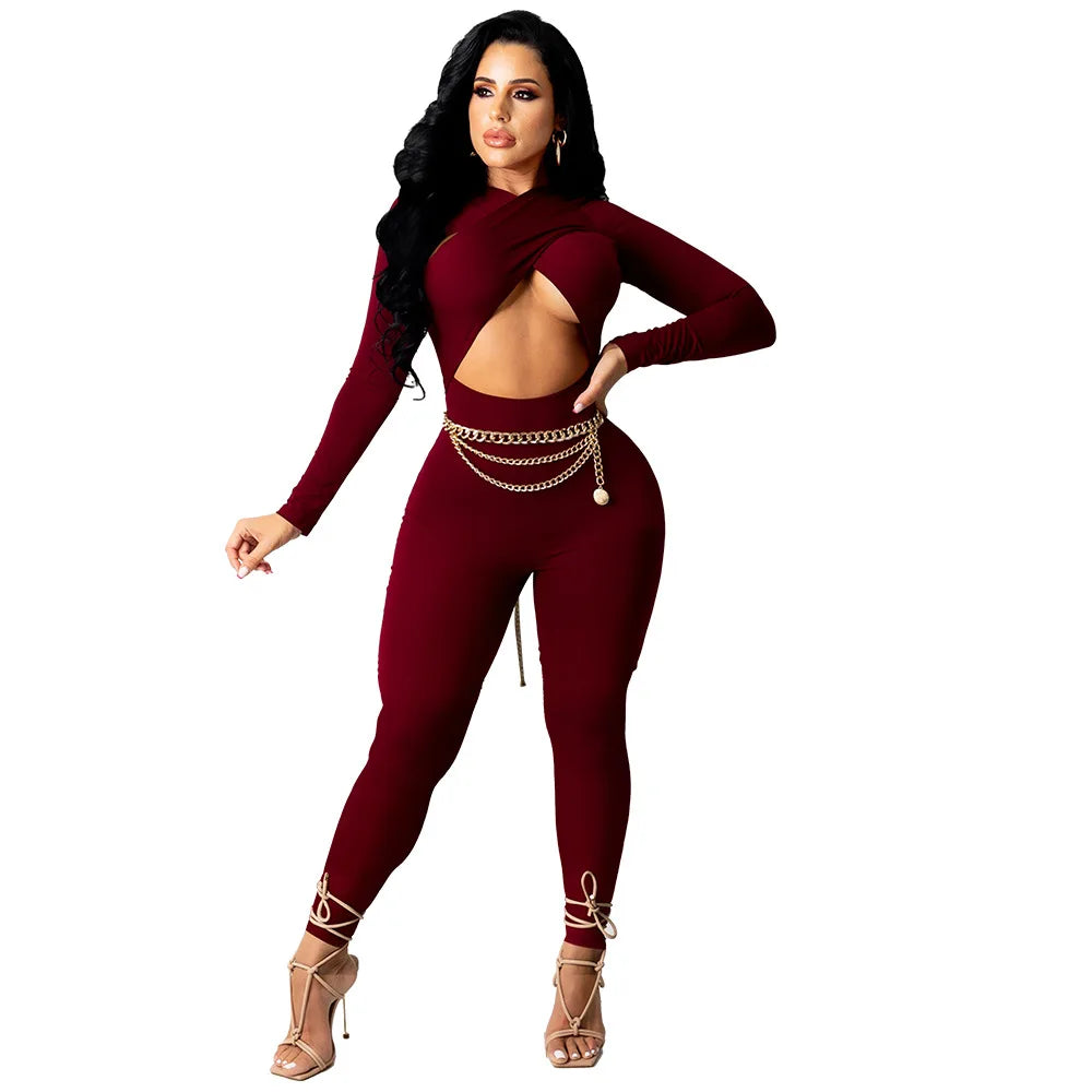 "Sexy Women's" Cross Strap Jumpsuit