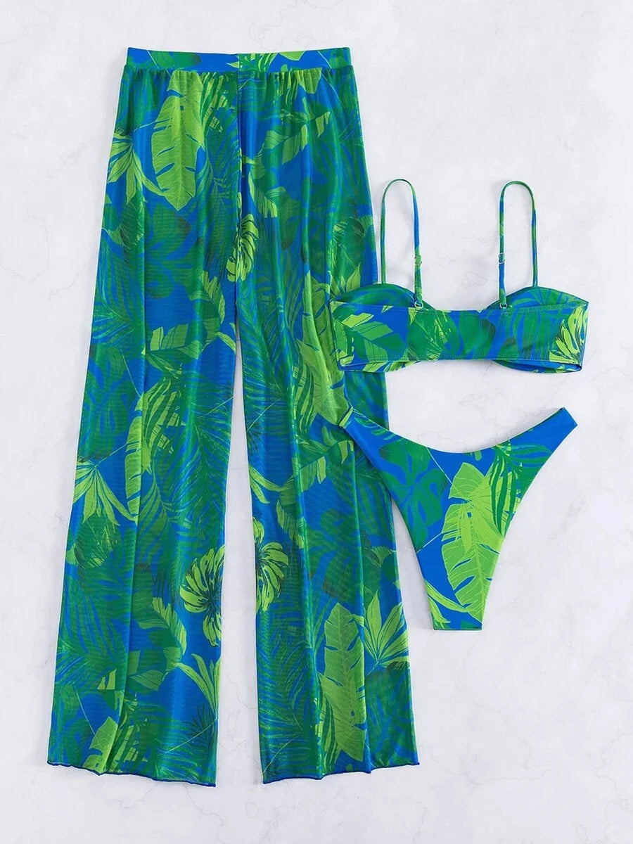 "2026 3-Piece Women's Bikini" W/ Long Pants Swimsuit