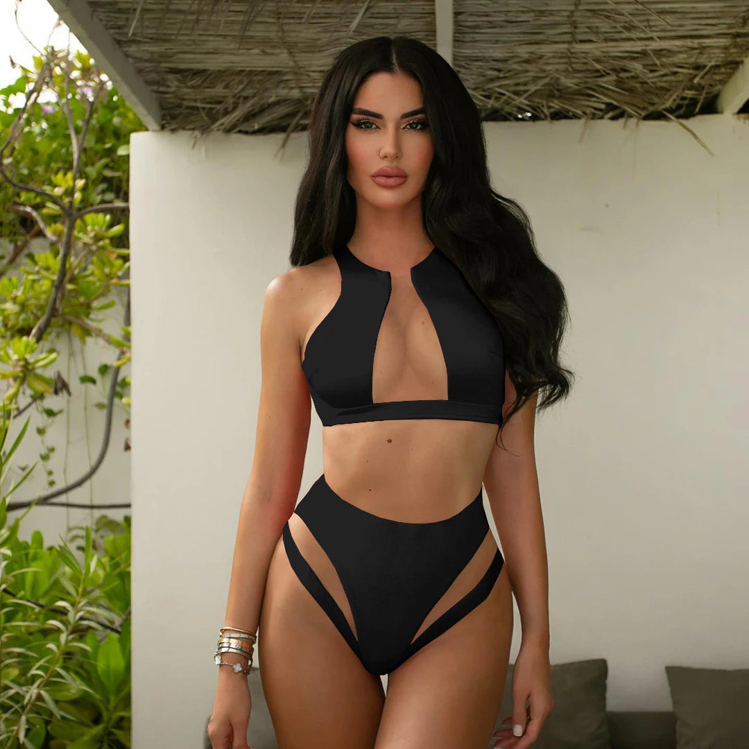 "'25 High Waist" Brazilian Bikini Set
