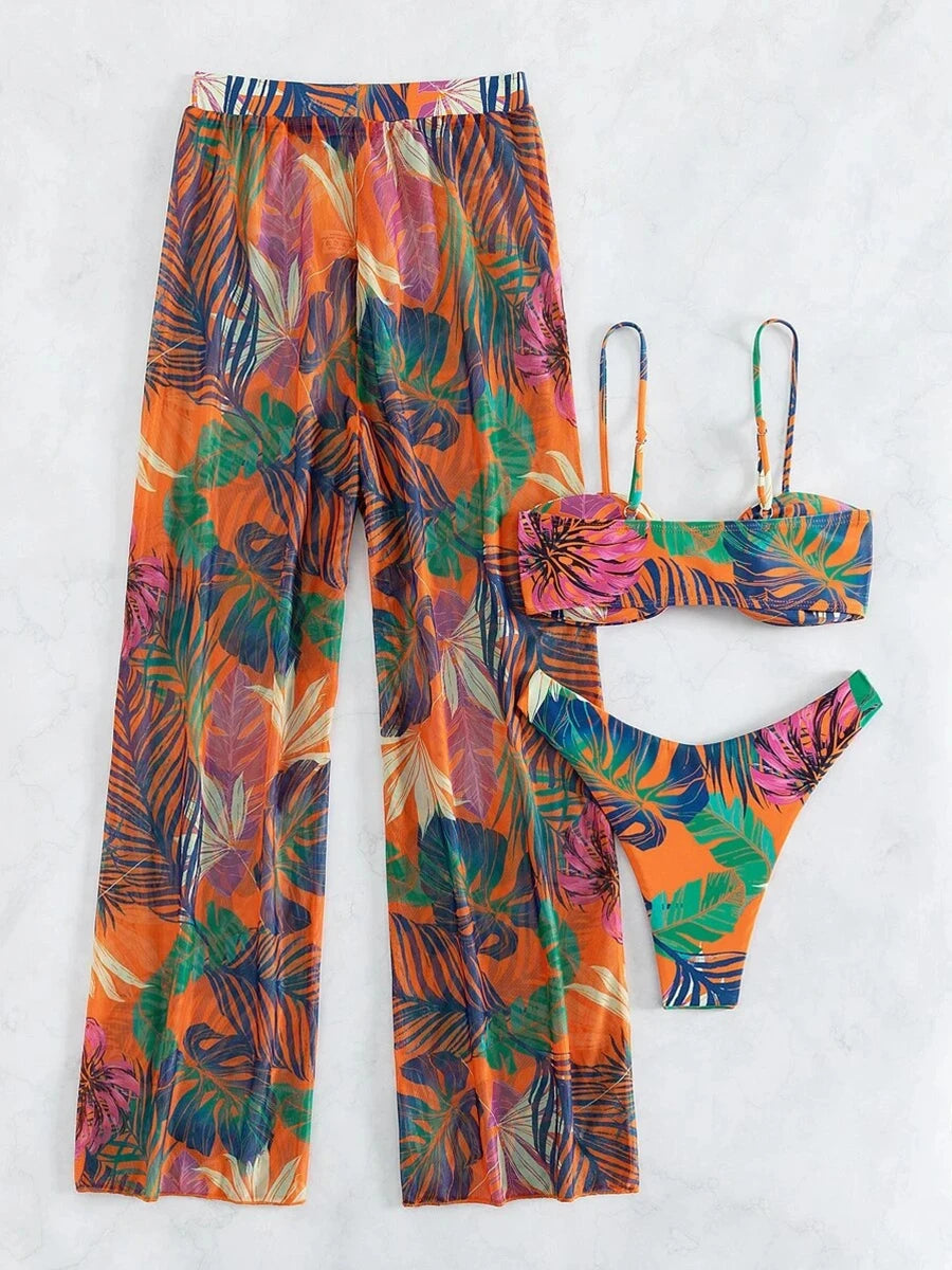 "2026 3-Piece Women's Bikini" W/ Long Pants Swimsuit
