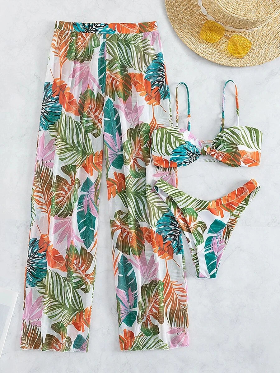 "2026 3-Piece Women's Bikini" W/ Long Pants Swimsuit