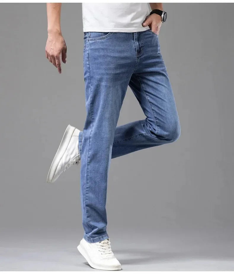 Men's Elastic Straight Leg Jeans