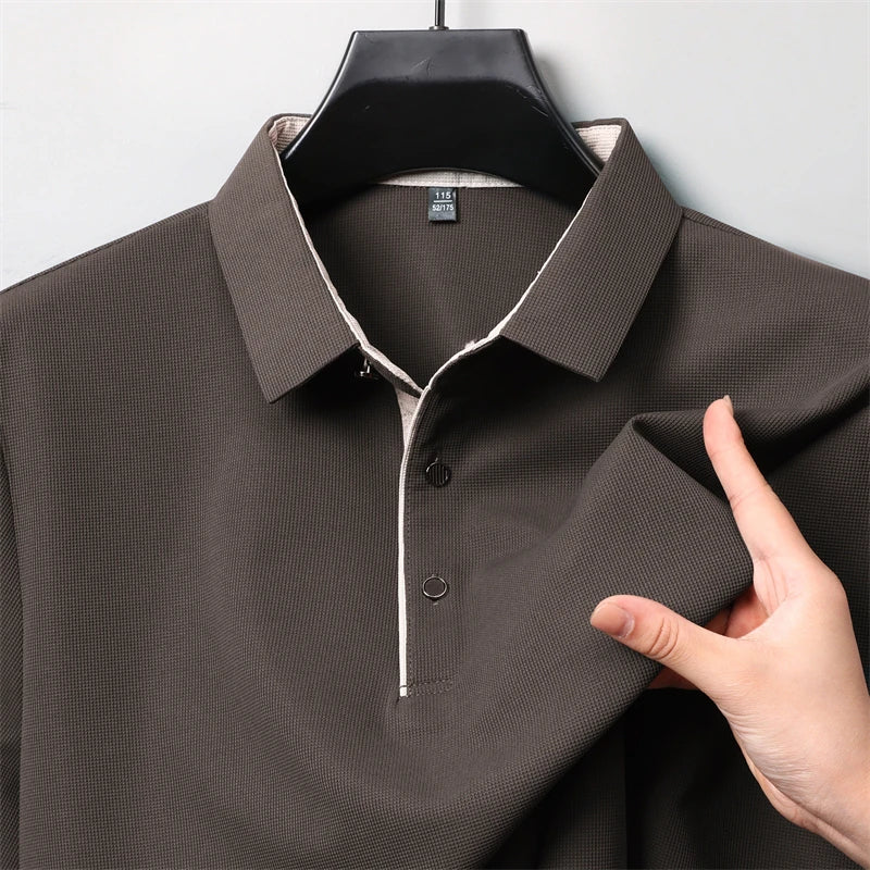 Men's Business Casual Long-Sleeved Polo