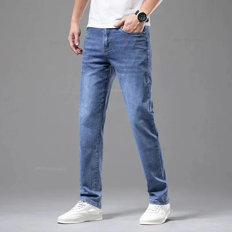 Men's Elastic Straight Leg Jeans