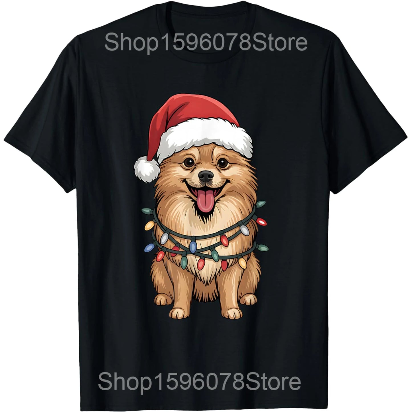 Black Pomeranian Dog Face Tee