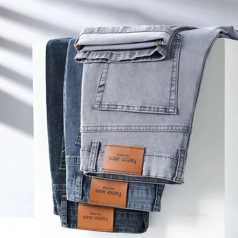 Men's Elastic Straight Leg Jeans