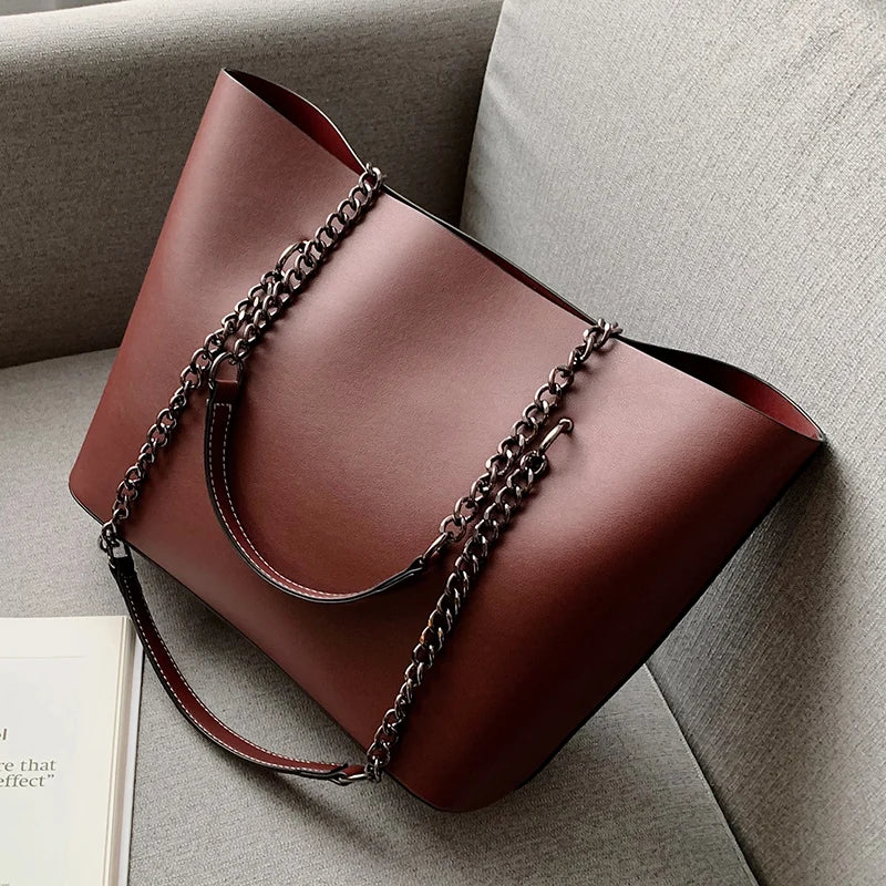 "Designer Leather" Chain Bag