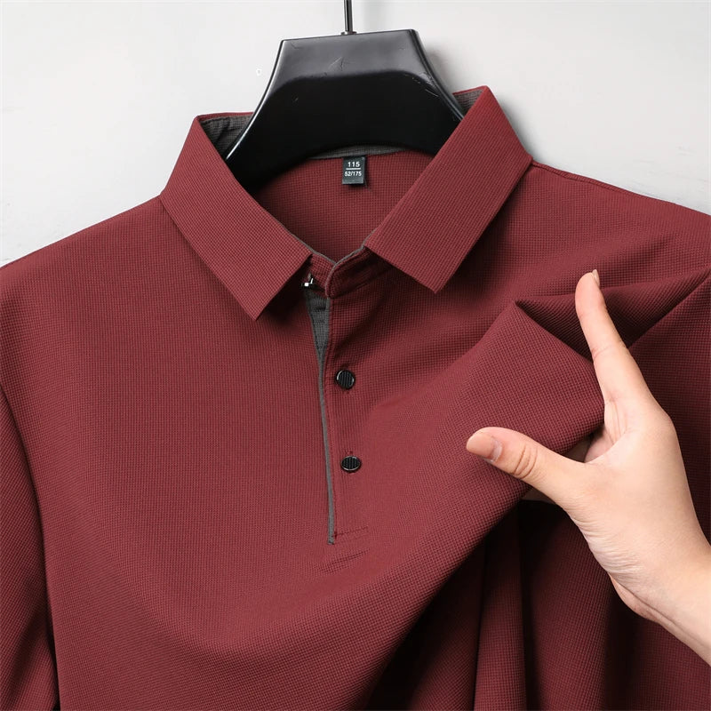 Men's Business Casual Long-Sleeved Polo
