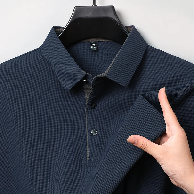 Men's Business Casual Long-Sleeved Polo