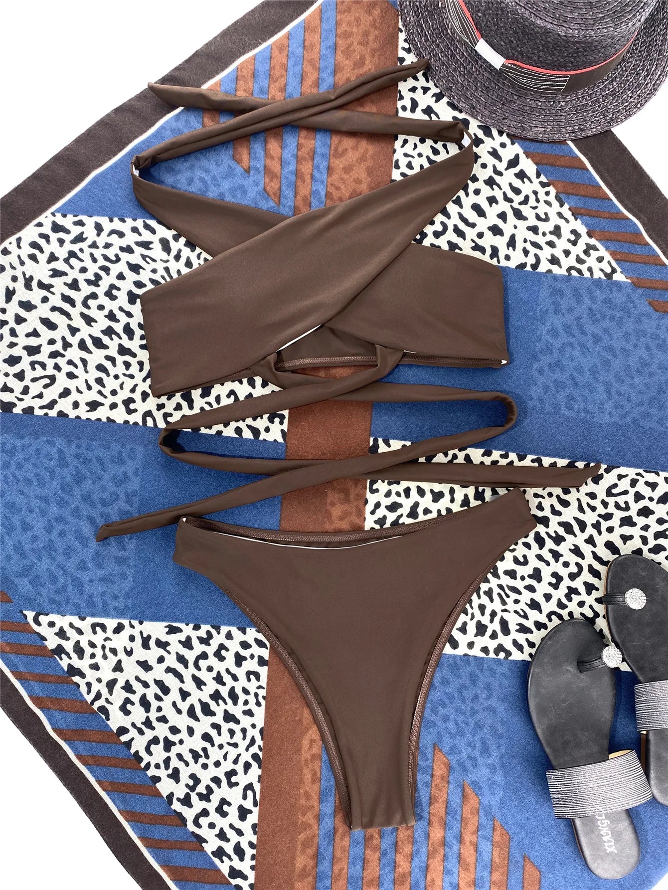 "Sexy Summer High Neck Cross" Bikini Set